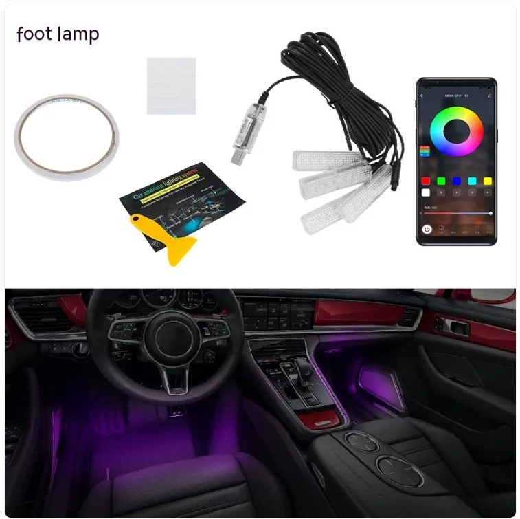 Barra de Luz Ambiental LED para Coche