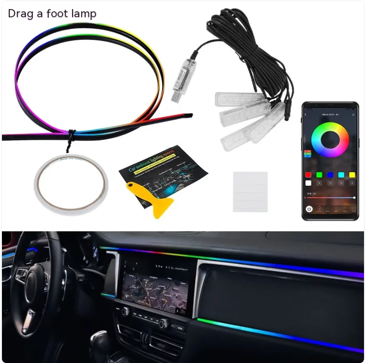 Barra de Luz Ambiental LED para Coche