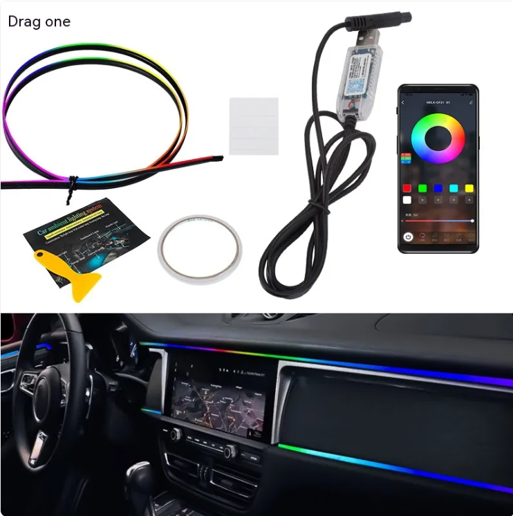 Barra de Luz Ambiental LED para Coche