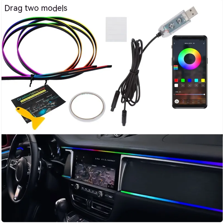 Barra de Luz Ambiental LED para Coche