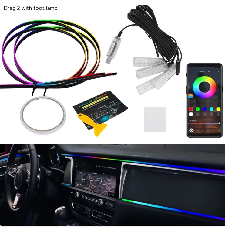 Barra de Luz Ambiental LED para Coche